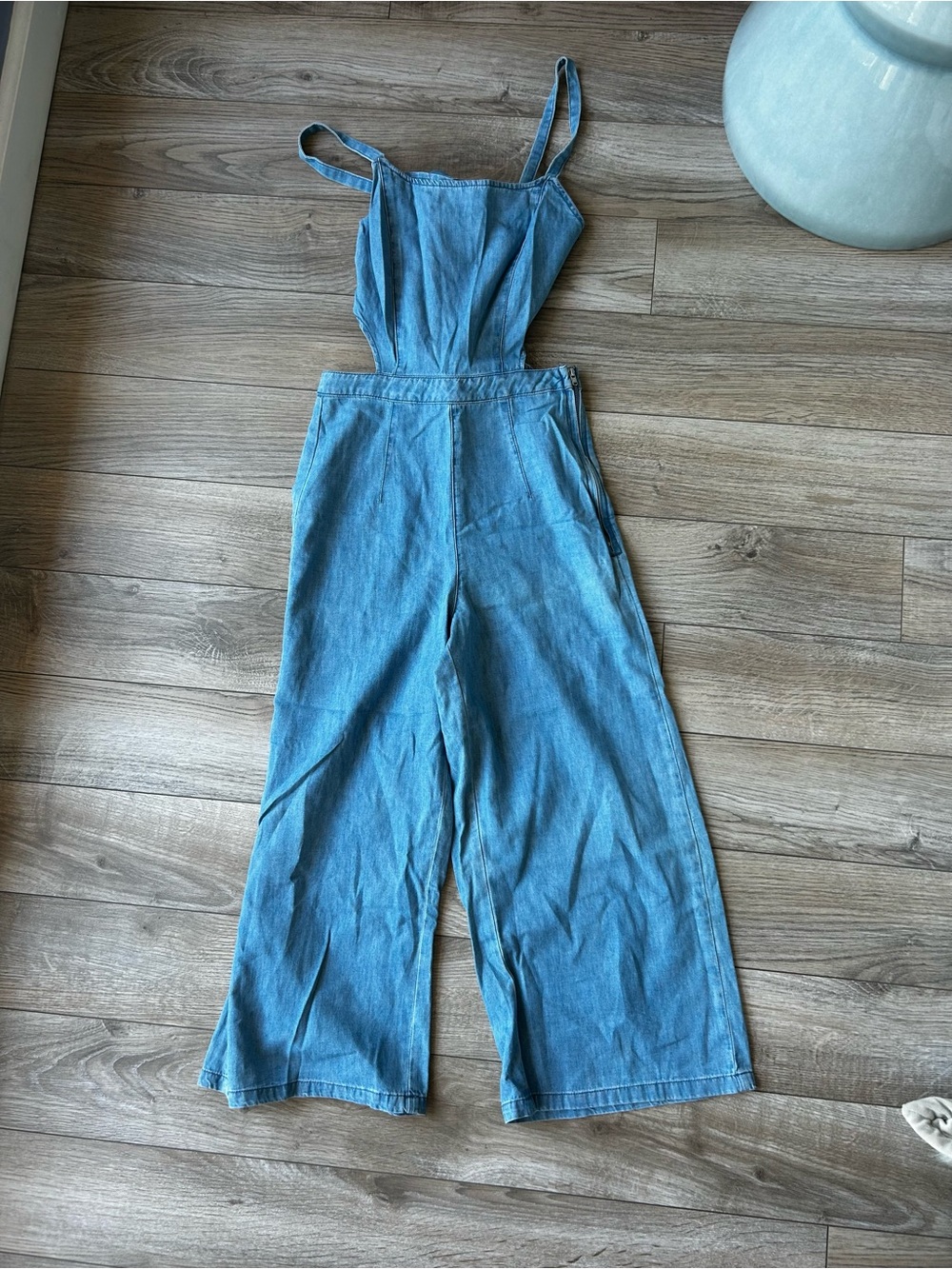 New Look Light Wash Denim Jumpsuit